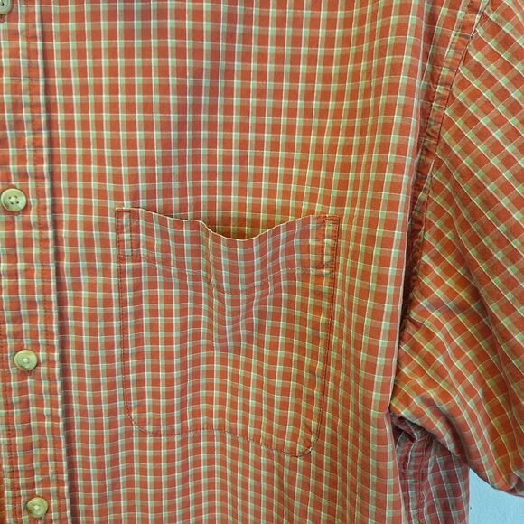 IZOD Shirt‎ Mens  2XL Short Sleeve Button Down Rust Plaid - Picture 5 of 10